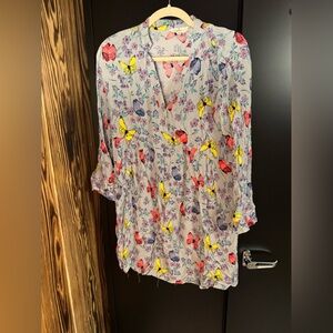 Floral Butterfly Print Women's Dress